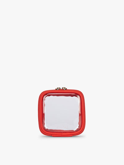 CALPAK Tiny Clear Cosmetic Case in red Tomato; CCT2501-TOMATO