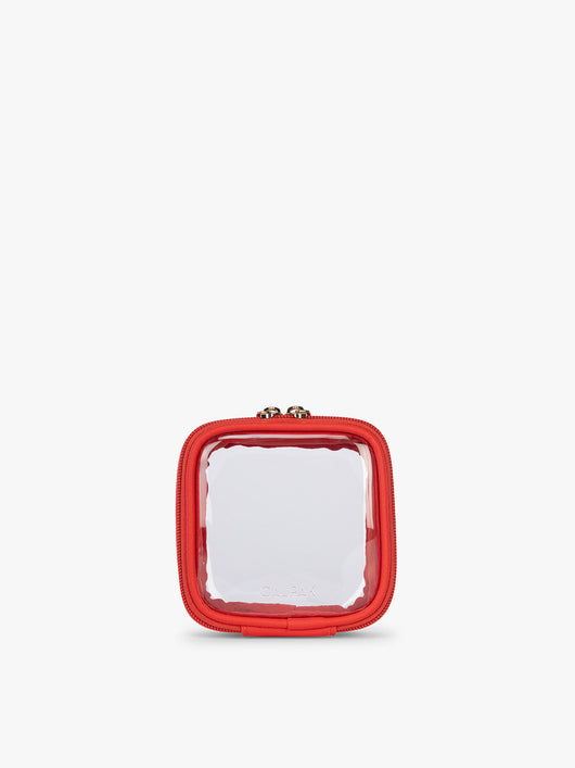 CALPAK Tiny Clear Cosmetic Case in red Tomato; CCT2501-TOMATO