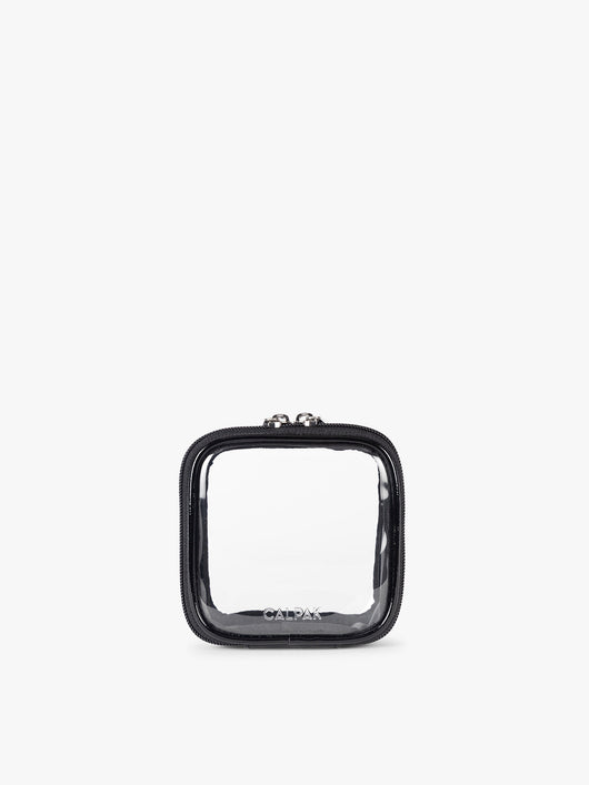 CALPAK Tiny Clear Cosmetics Case in Glazed Black; CCT2501-GLAZED-BLACK