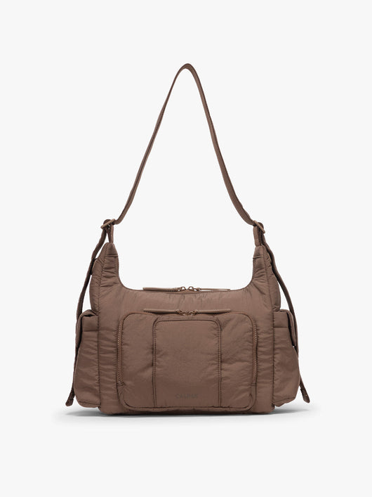 CALPAK Crossbody Diaper Bag in brown Hazelnut; CDB2501-HAZELNUT