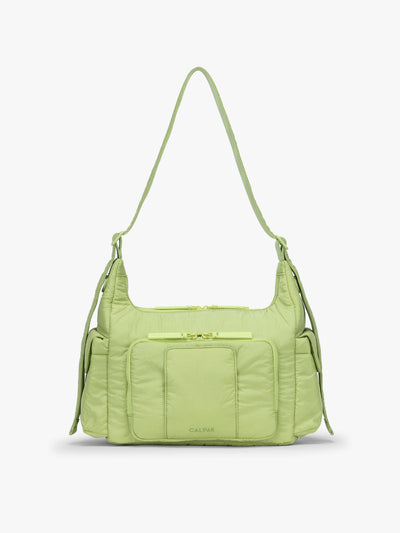 CALPAK Crossbody Diaper Bag in brown light green Lime; CDB2501-LIME