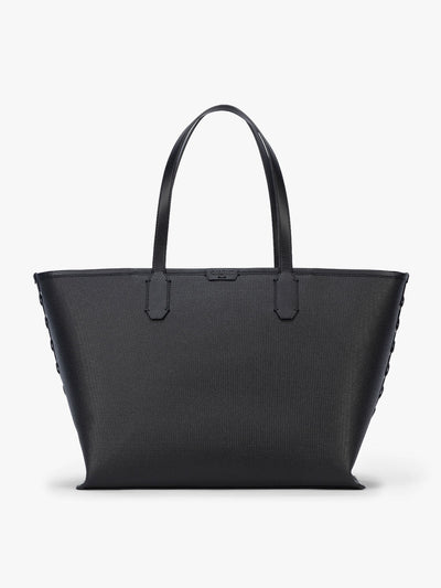 CALPAK Colette 15" Canvas Laptop Tote in black canvas material ; CLCT2601-BLACK