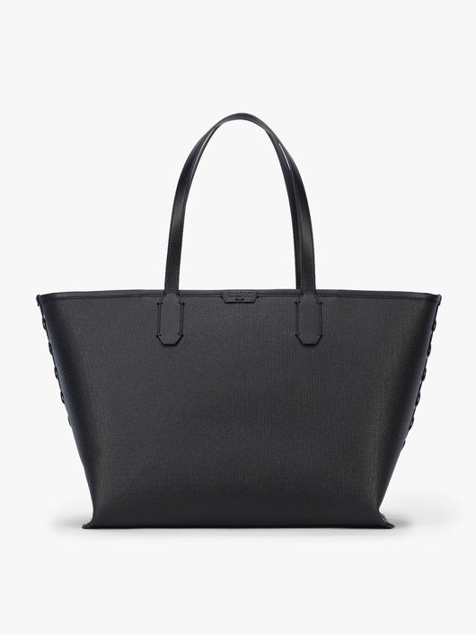 CALPAK Colette 15" Canvas Laptop Tote in black canvas material ; CLCT2601-BLACK