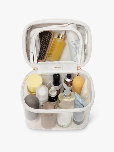 Clear Train Case with Top Compartment