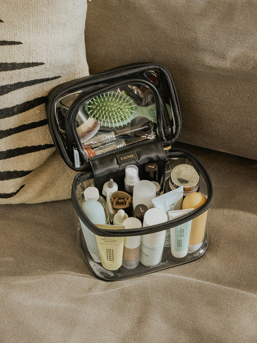Clear Train Case with Top Compartment