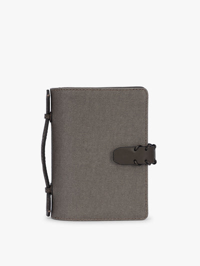 CALPAK Colette Multi Passport Wallet in brown Mushroom canvas material; CLPW2601-MUSHROOM