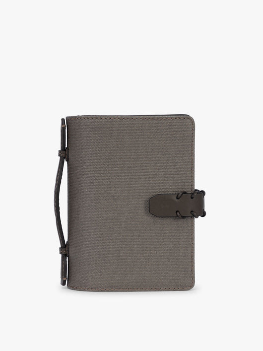 CALPAK Colette Multi Passport Wallet in brown Mushroom canvas material; CLPW2601-MUSHROOM