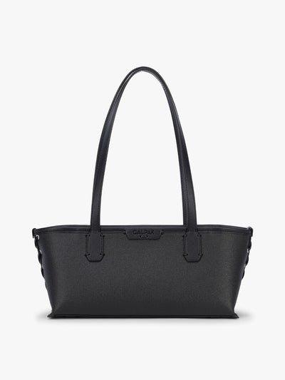 CALPAK Colette Canvas Shoulder Tote in Black canvas material ; CLST2601-BLACK