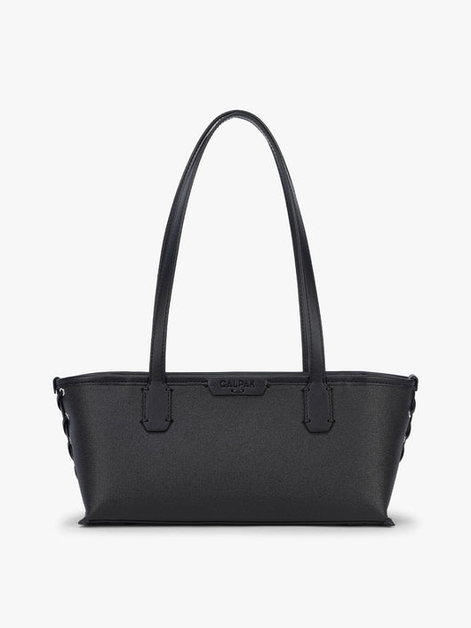 CALPAK Colette Canvas Shoulder Tote in Black canvas material ; CLST2601-BLACK