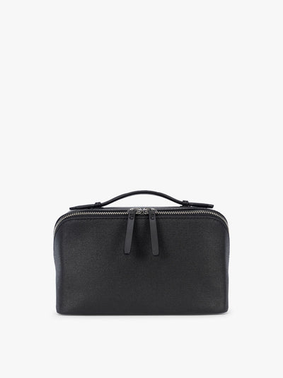 CALPAK Colette Lay-Flat Canvas Toiletry Bag in black; CLTB2601-BLACK