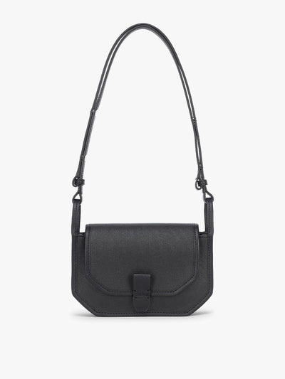 CALPAK Colette Canvas Crossbody Wallet Bag in black canvas material ; CLWC2601-BLACK