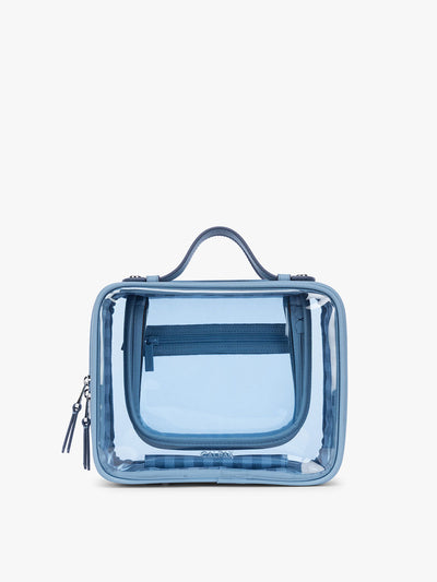 CALPAK Clear Cosmetic Case in light blue French Blue; CMM2201-FRENCH-BLUE
