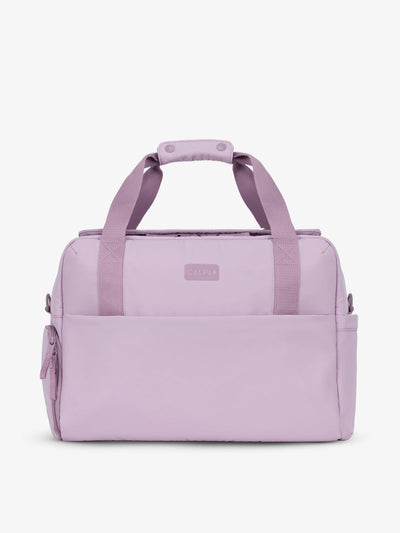 CALPAK Connect Laptop Duffel made with recycled exterior material in berry; DCN2401-BERRY