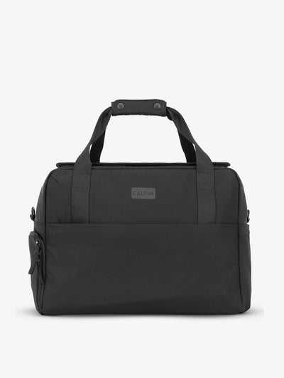 CALPAK Connect Laptop Duffel made with recycled exterior material in black; DCN2401-BLACK