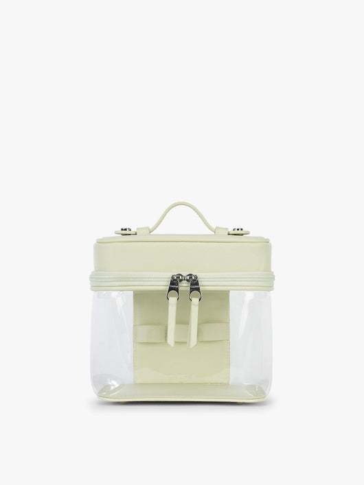 CALPAK Clear Train Case in light green Celadon; CTC2401-CELADON