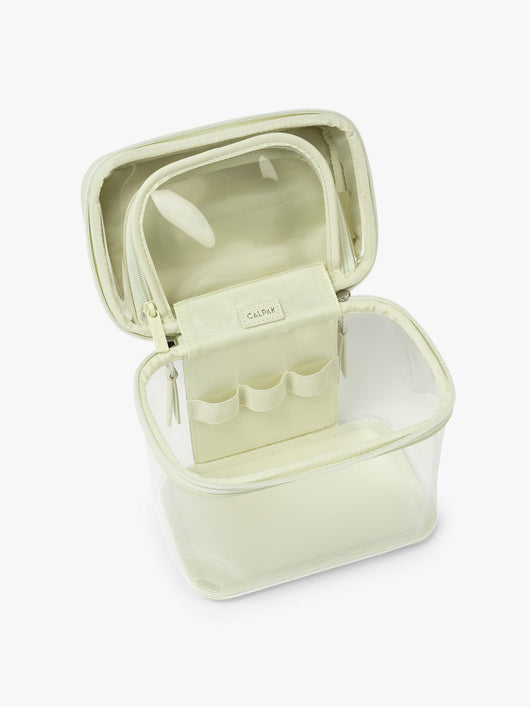 Clear Train Case with Top Compartment
