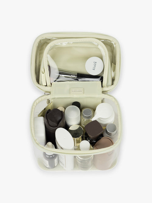 Clear Train Case with Top Compartment
