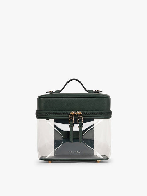 Clear Train Case with Top Compartment