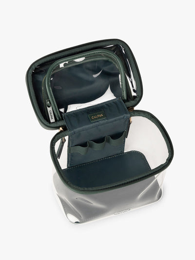 Clear Train Case with Top Compartment