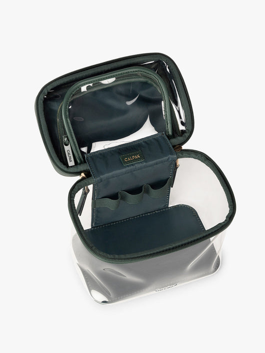 Clear Train Case with Top Compartment