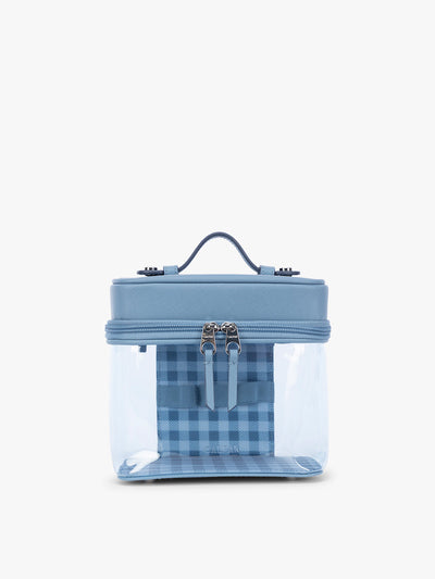 CALPAK Clear Cosmetic Case in light blue French Blue; CTC2401-FRENCH-BLUE