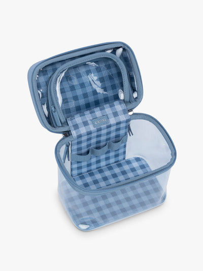 Clear Train Case with Top Compartment
