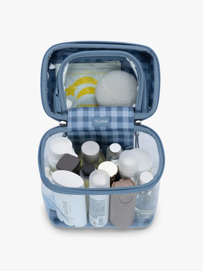 Clear Train Case with Top Compartment