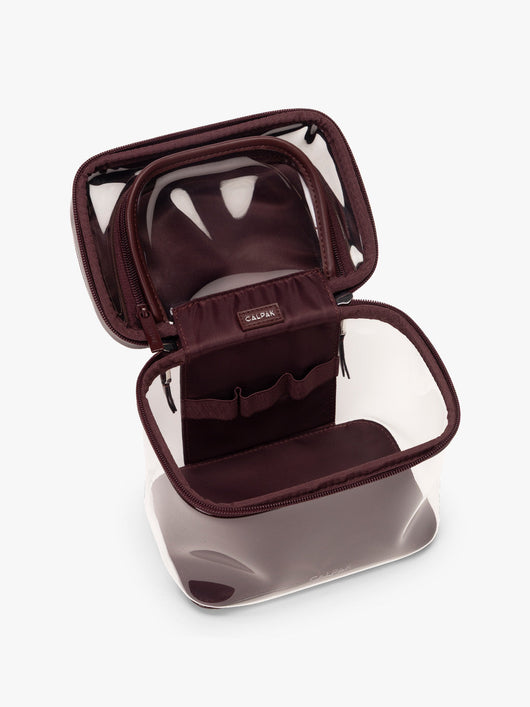 Clear Train Case with Top Compartment