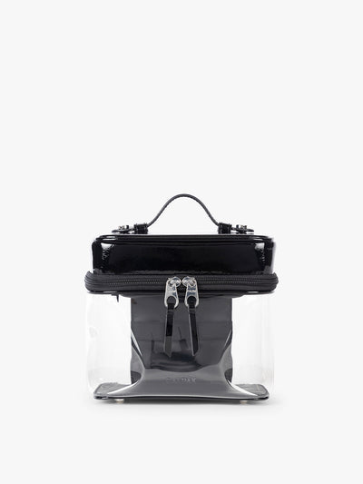CALPAK Clear Train Case in Glazed Black; CTC2401-GLAZED-BLACK