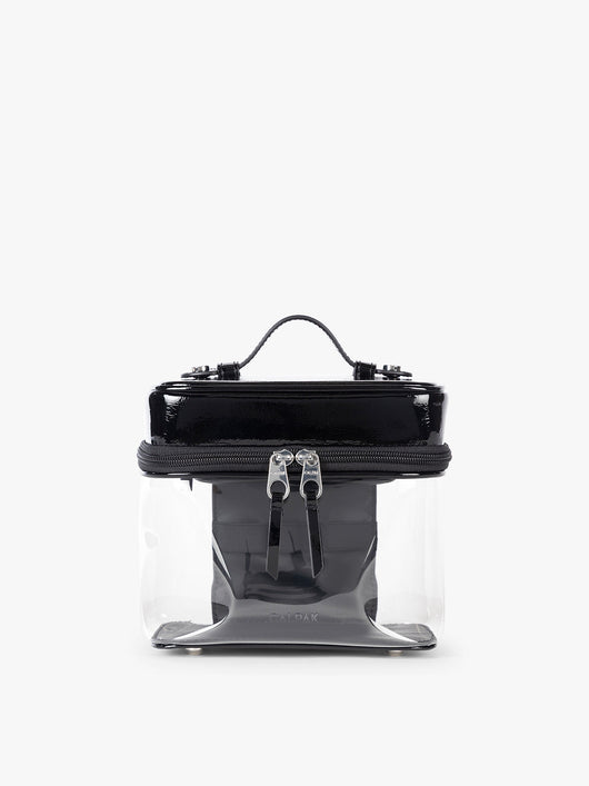 CALPAK Clear Train Case in Glazed Black; CTC2401-GLAZED-BLACK