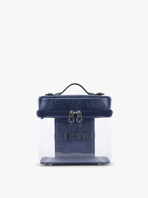 Clear Train Case with Top Compartment