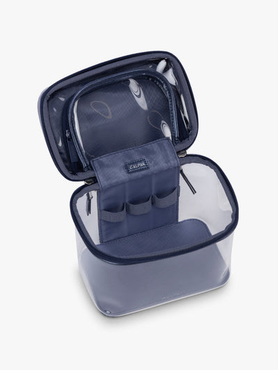 Clear Train Case with Top Compartment