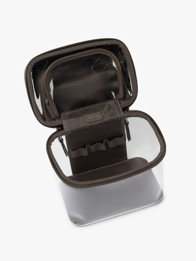Clear Train Case with Top Compartment