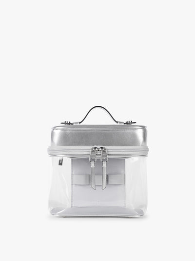CALPAK Clear Train Case in Silver; CTC2401-SILVER
