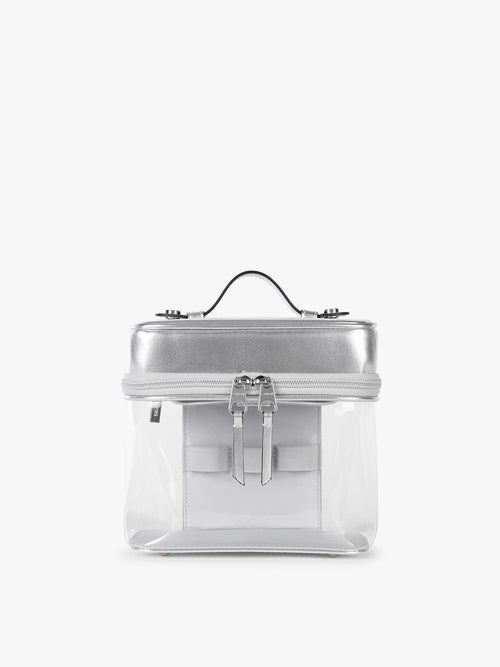 Clear Train Case with Top Compartment