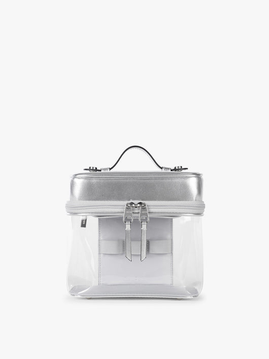 CALPAK Clear Train Case in Silver; CTC2401-SILVER