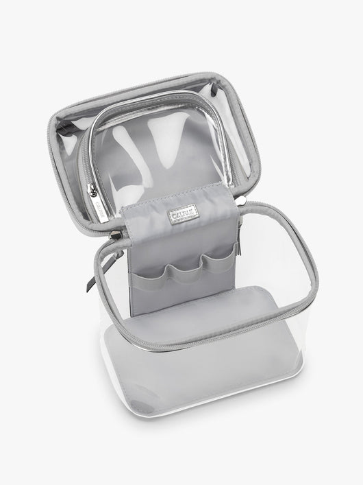 Clear Train Case with Top Compartment