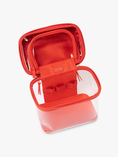 Clear Train Case with Top Compartment