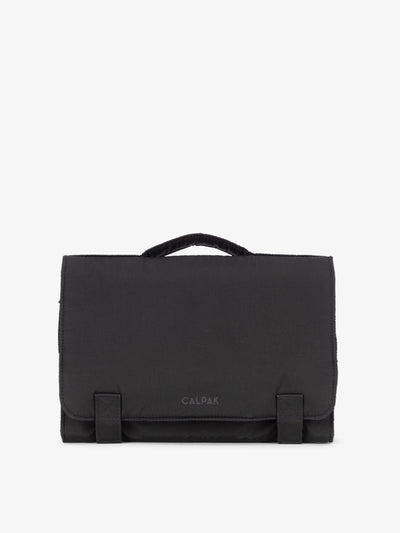 CALPAK Diaper Changing Pad Organizer made with recycled, water-resistant material in black; CPB2402-BLACK
