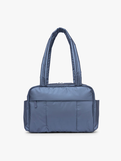 CALPAK Luka Mini Duffel in metallic dark blue Metallic Indigo; DLM2501-METALLIC-INDIGO
