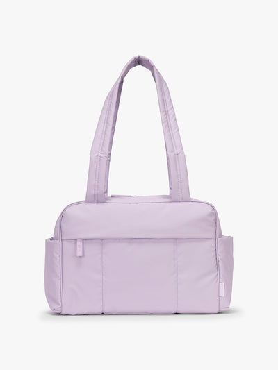 CALPAK Luka Mini Duffel in light purple Orchid on a white background; DLM2501-ORCHID