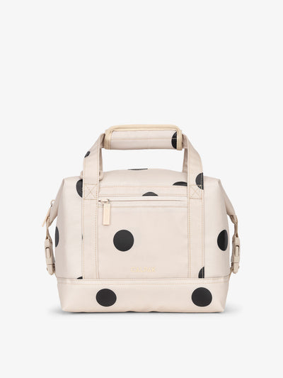 Polka dot printed 8L insulated cooler bag with multiple exterior pockets and water-resistant lining by CALPAK; ISCS2401-POLKA-DOT