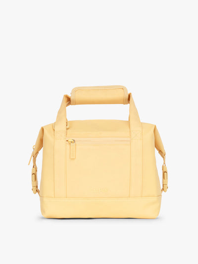 Yellow Lemonade 8L insulated soft sided cooler bag with multiple exterior pockets and water-resistant lining by CALPAK; ISCS2401-LEMONADE
