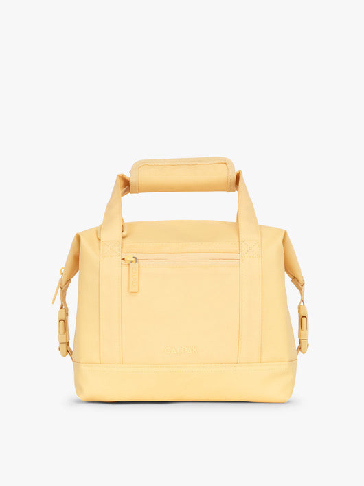 Yellow Lemonade 8L insulated soft sided cooler bag with multiple exterior pockets and water-resistant lining by CALPAK; ISCS2401-LEMONADE
