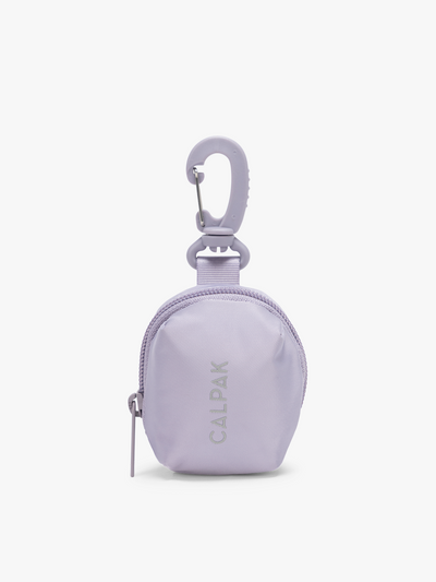 CALPAK Fit Zip Bag Charm in purple Iris with hook and zipper; KPF2601-IRIS