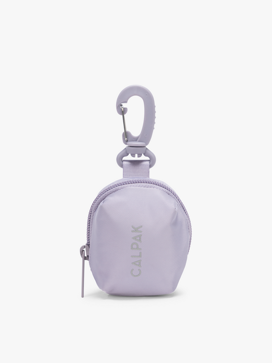 CALPAK Fit Zip Bag Charm in purple Iris with hook and zipper; KPF2601-IRIS