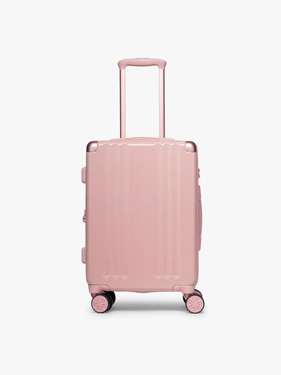 CALPAK Ambeur Carry-On Luggage in metallic pink Blossom with pink wheels;  LAM1020-BLOSSOM