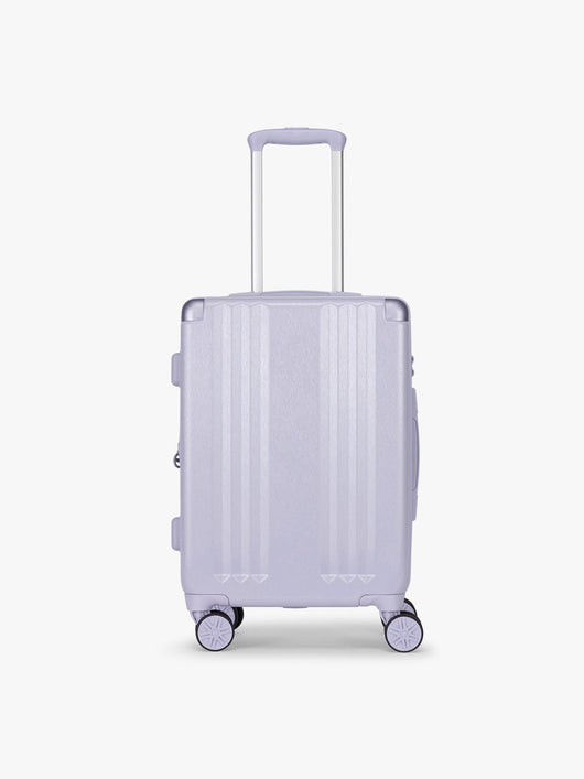 CALPAK Ambeur Carry On Luggage in light lavender in Sea Glass with handle and spinner wheels on a white background; LAM1020-SEA-GLASS