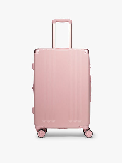 CALPAK  Ambeur Medium Luggage in metallic pink Blossom with pink wheels; LAM1024-BLOSSOM