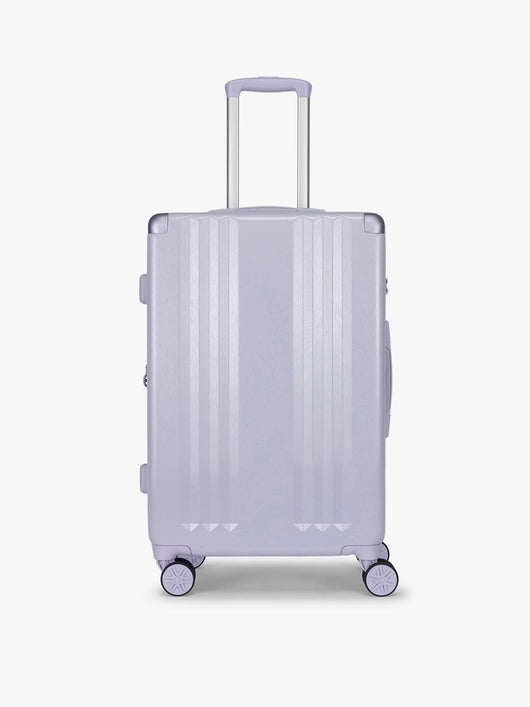CALPAK Ambeur Medium Luggage in light lavender purple in Sea Glass with handles and spinner wheels on a white background; LAM1024-SEA-GLASS
